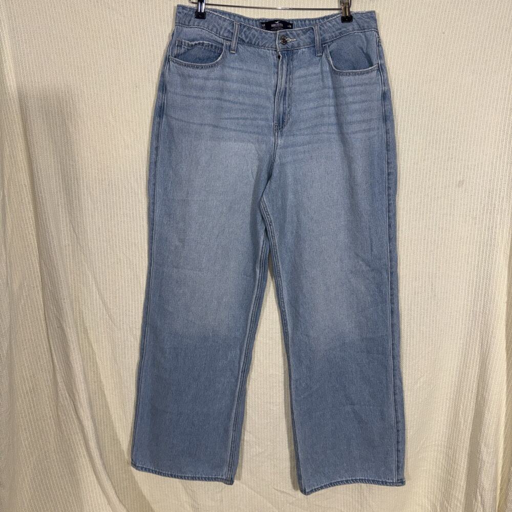 Hollister Wide Leg Jeans Womens Light Wash Y2K Skater Denim Baggy 90s Y2K